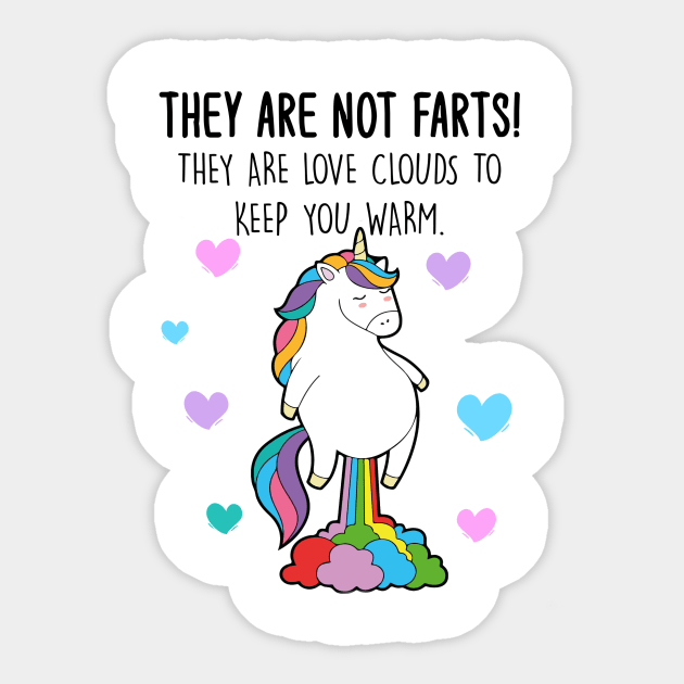 Funny Unicorn Farting Rainbow Sticker by Suchmugs